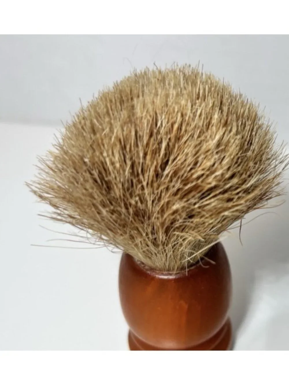 Vintage Butterscotch Bakelite Shaving Brush KLENZO U.S.A. Pure Badger B1130